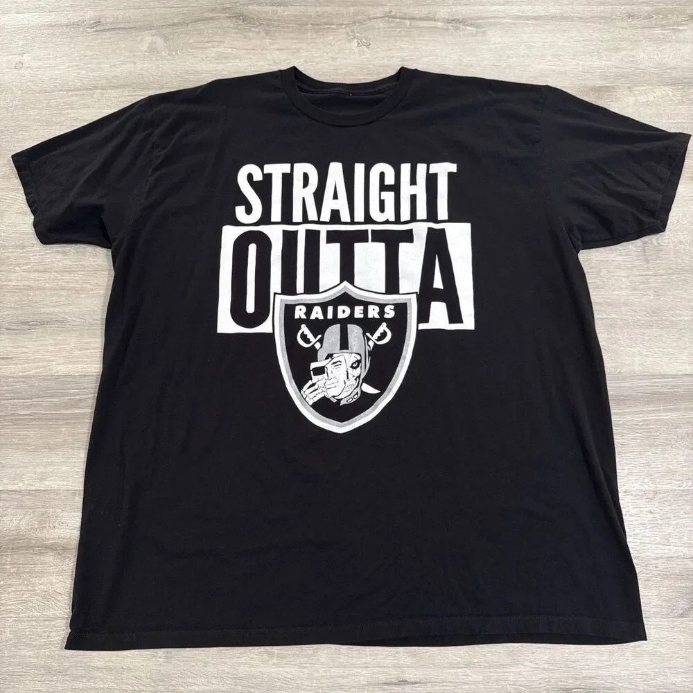Raiders Shirt Straight Outta Ride Or Die Raider Nation Men's Black 3XL NFL